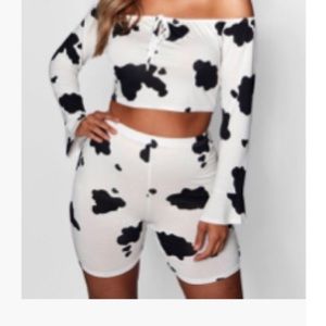 Cow print shorts